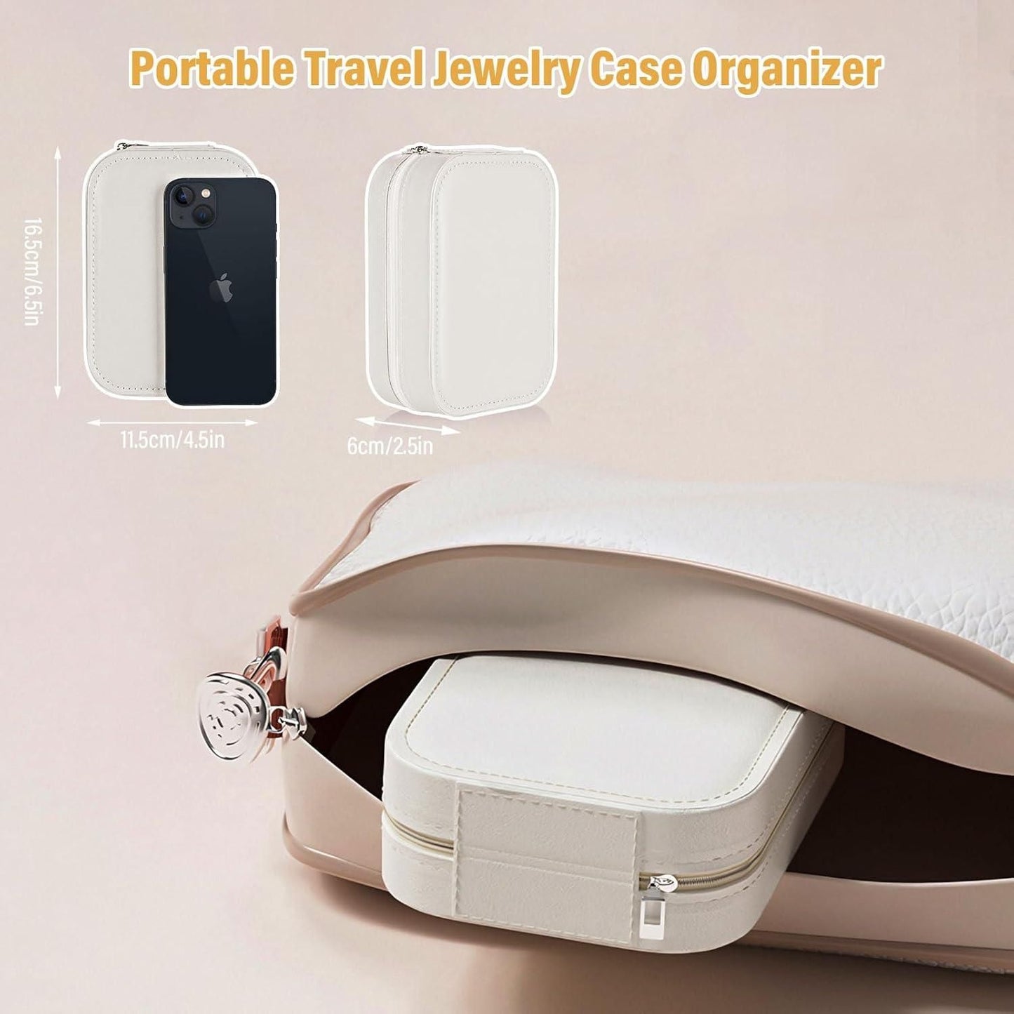 Leather Mirror Box – with Built-in LED Vanity Mirror for Jewelry & Accessories