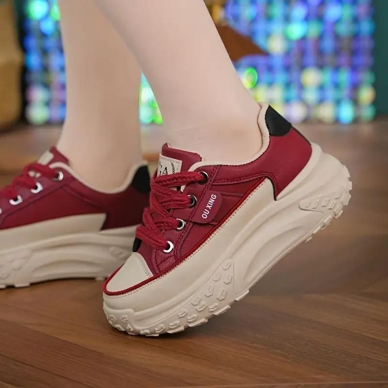 Women's Casual Sneaker Shoes Red - Main Image