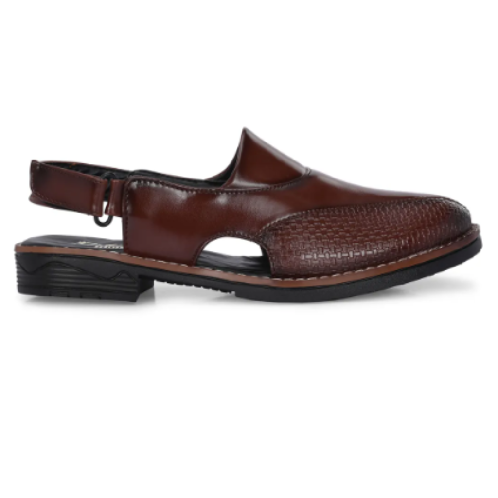 Men's Ethnic Shoe-Style Sandals Brown