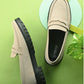 Men Round Toe Slip-On Loafers Cream_11