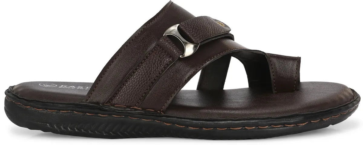 Cross Strap Synthetic Toe Ring Men's Sandals