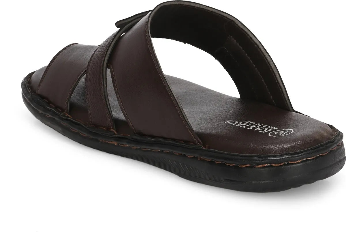 Cross Strap Synthetic Toe Ring Men's Sandals