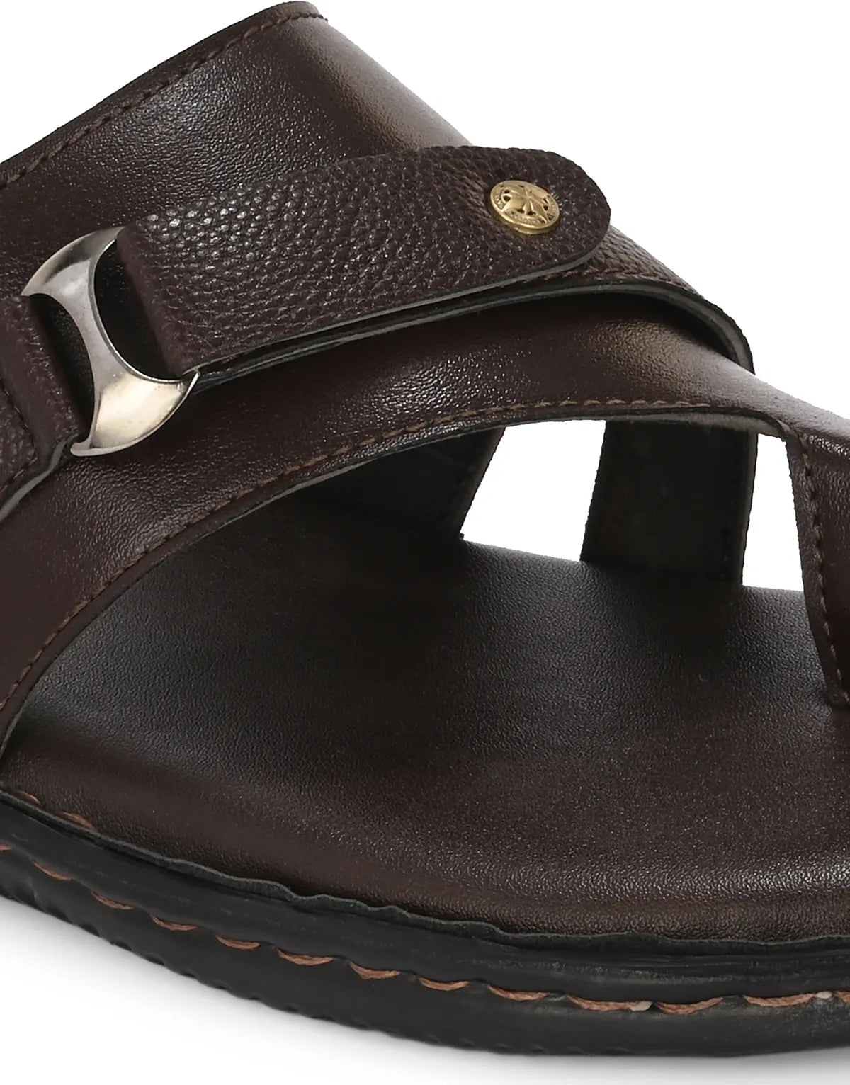 Cross Strap Synthetic Toe Ring Men's Sandals