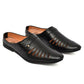 Men's Black Slip-On Casual Comfort Loafers with Cut-Out Design