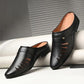 Men's Black Slip-On Casual Comfort Loafers with Cut-Out Design