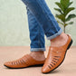 Men's Tan Slip-On Casual Comfort Loafers with Cut-Out Design