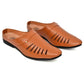Men's Tan Slip-On Casual Comfort Loafers with Cut-Out Design