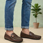 Men's Premium Brown Synthetic Leather Horsebit Loafers