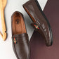 Men's Premium Brown Synthetic Leather Horsebit Loafers