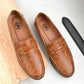 Men's Premium Tan Synthetic Leather Horsebit Loafers
