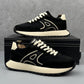 Men's Sneakers, Black and White, Lace-Up Style, Casual Athletic Shoes
