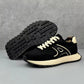 Men's Sneakers, Black and White, Lace-Up Style, Casual Athletic Shoes