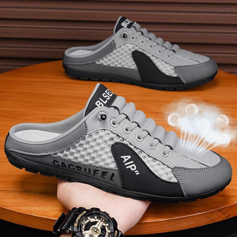 New Summer Slip-on Men's Sports Slippers (Grey-Black)