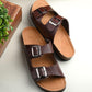 Mens Arizona Cherry Leather Slippers