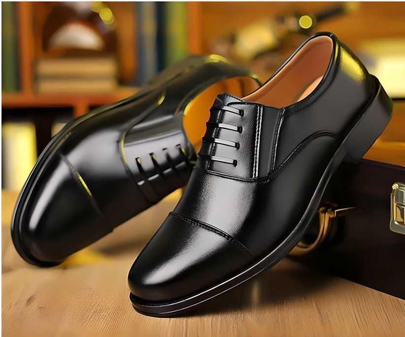 Men's Premium Black Formal Shoes - Faux Leather Office Wear