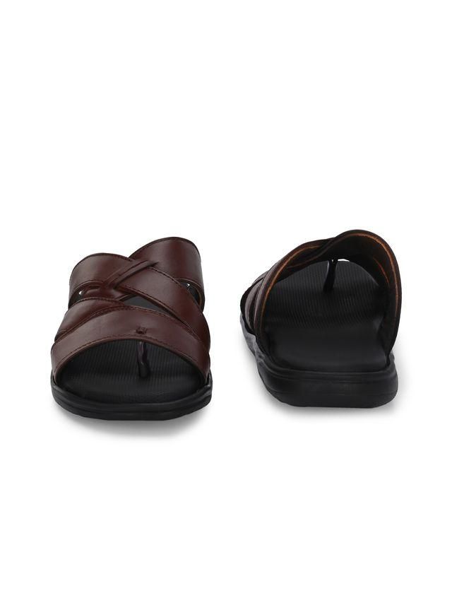 Mens Toasty Toes Brown Leather Slippers