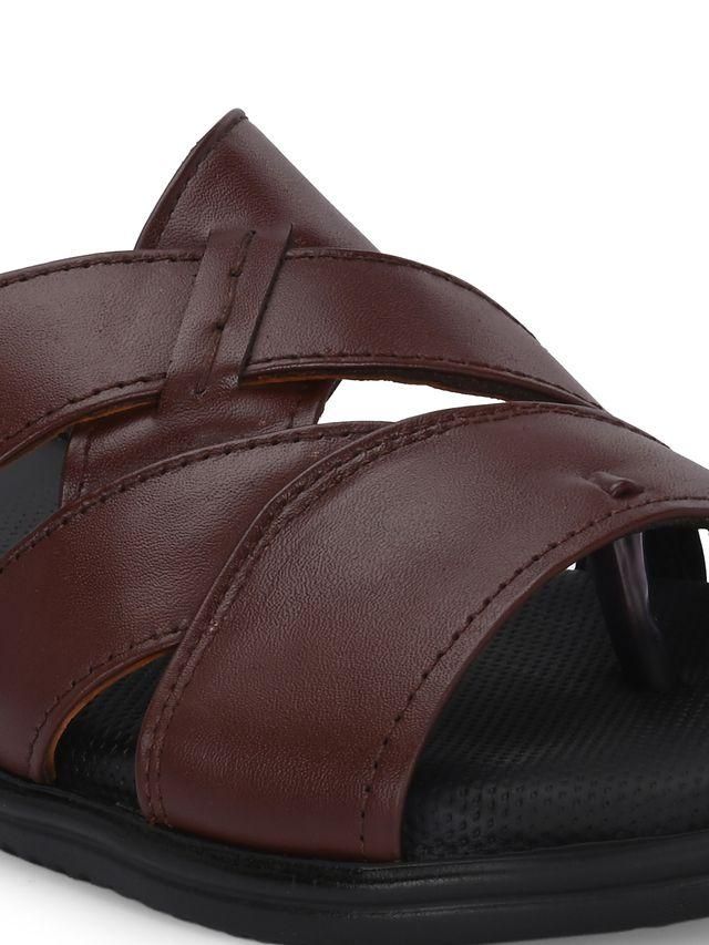 Mens Toasty Toes Brown Leather Slippers