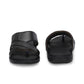 Mens Puffy Cloud Black Leather Slippers