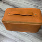 Double-Zipper Leather Cosmetic Travel Bag