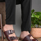 Mens Arizona Cherry Leather Slippers