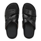 Mens Toasty Toes Black Leather Slippers