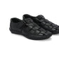 Mens Dreamers Black Leather Slippers