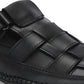 Mens Dreamers Black Leather Slippers