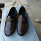 Brown Vegan Leather Loafers