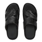 Mens Puffy Cloud Black Leather Slippers