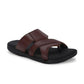 Mens Puffy Cloud Brown Leather Slippers