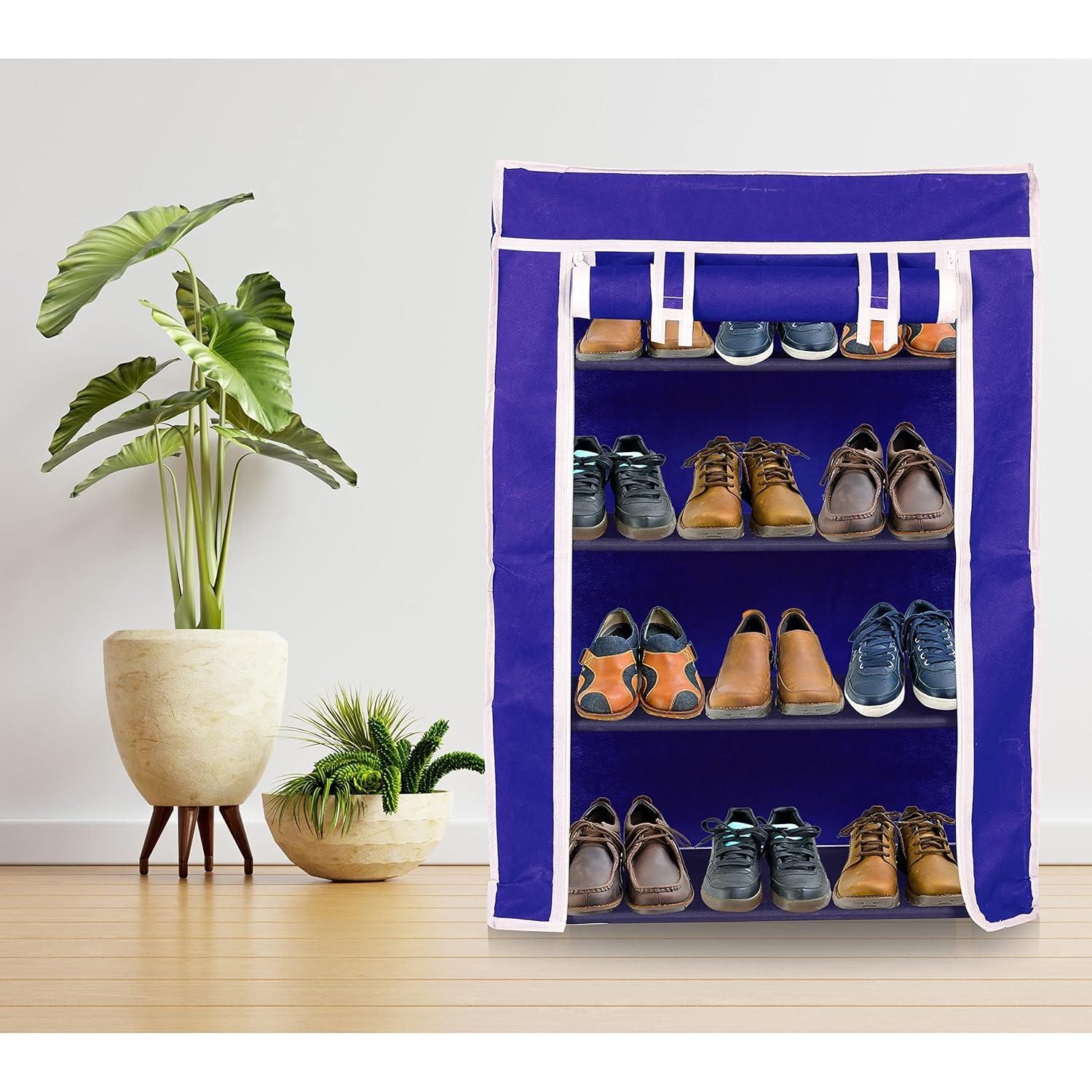 4 Layer Foldable Shoe Rack – Leather Hub