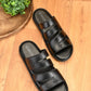 Black Synthetic Cushioned Comfortable Men Sandals: Size-9