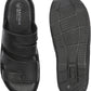 Black Synthetic Cushioned Comfortable Men Sandals: Size-9