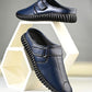 Blue Synthetic Leather Slip-On Comfort Casuals Shoes For Men: Size-6