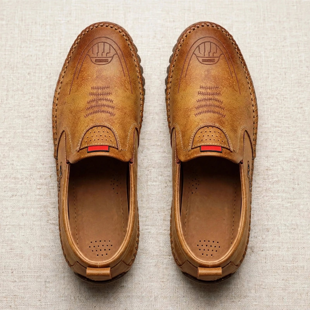 Beige Casual Leather Shoes