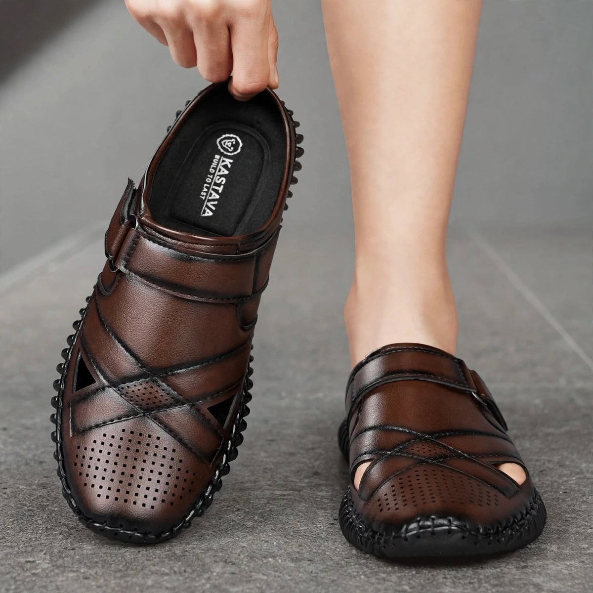 Men's Style Brown Loafer Casual Shoe - front view