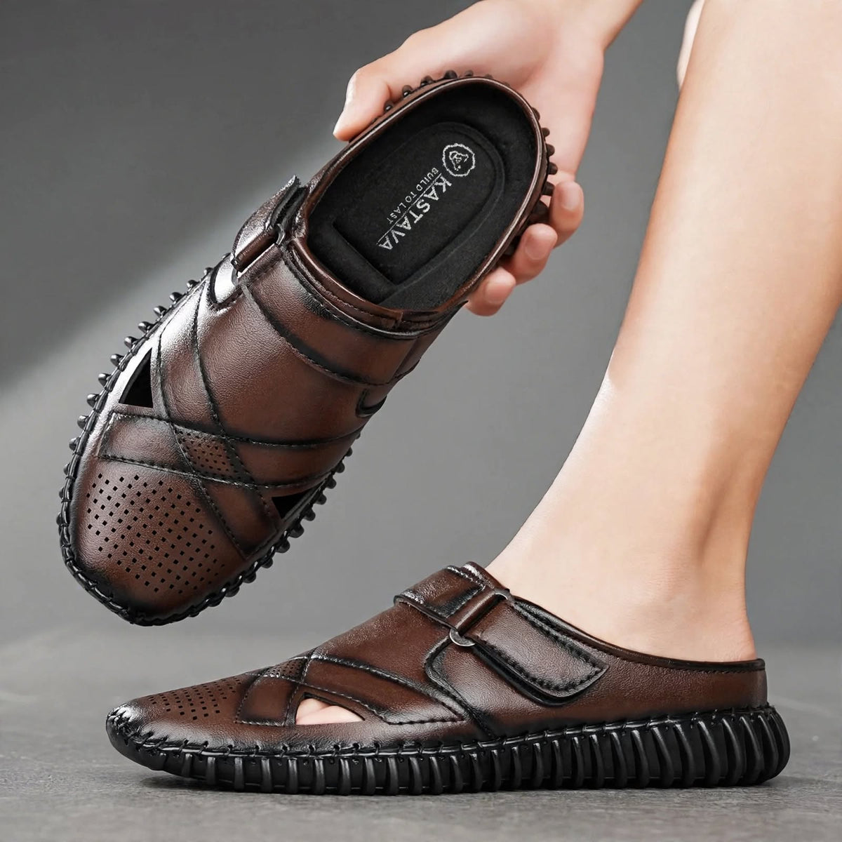 Men's Style Brown Loafer Casual Shoe - side view
