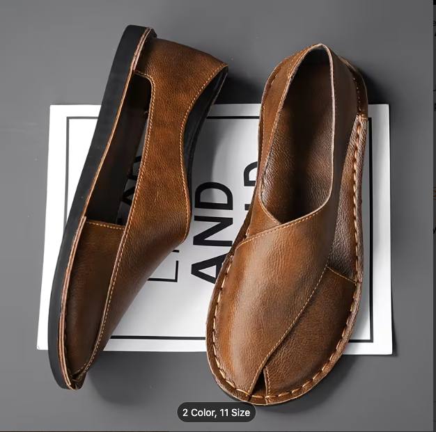 Aerowalk Men's Tan Peshawari Sandals | Genuine Leather | Sizes 6-10