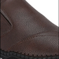 Brown Solid Round Toe Formal Slip-On Shoes