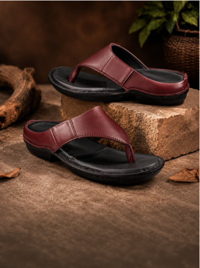 Men's Pure Leather Comfort Mehroon Sandals