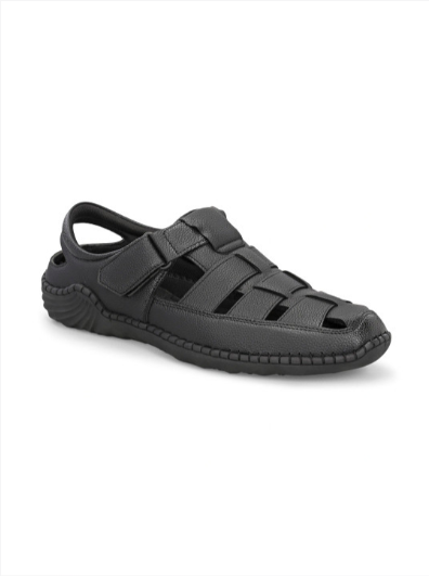 Men's PU Fisherman Black Sandals