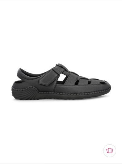 Men's PU Fisherman Black Sandals