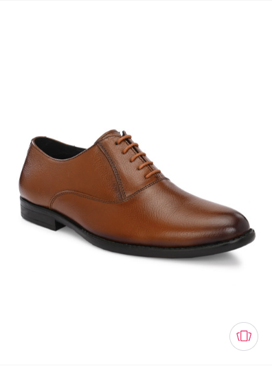 Men's Textured Leather Formal Tan Shoes