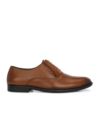 Men's Textured Leather Formal Tan Shoes