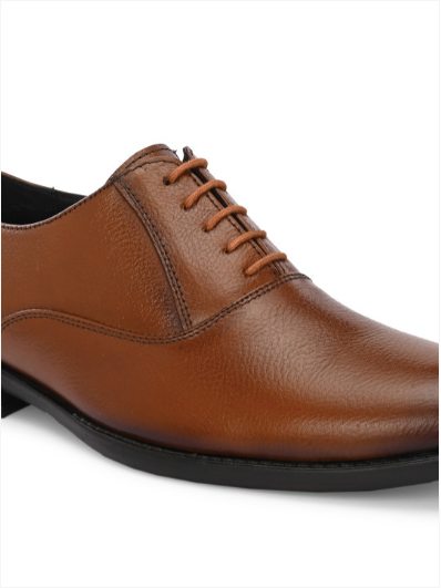 Men's Textured Leather Formal Tan Shoes
