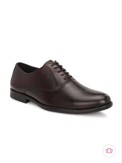 Men's Textured Leather Formal Brown Shoes