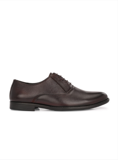 Men's Textured Leather Formal Brown Shoes