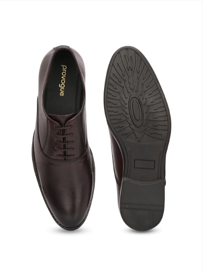 Men's Textured Leather Formal Brown Shoes