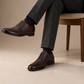 Men's Textured Leather Formal Brown Shoes