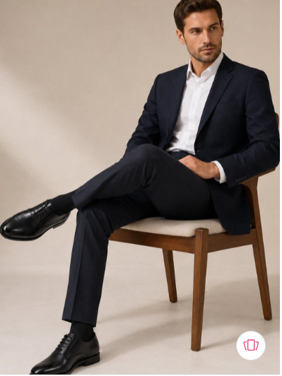 Men's Textured Leather Formal Black Shoes